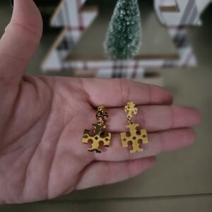 Gold Puzzle Piece Earrings